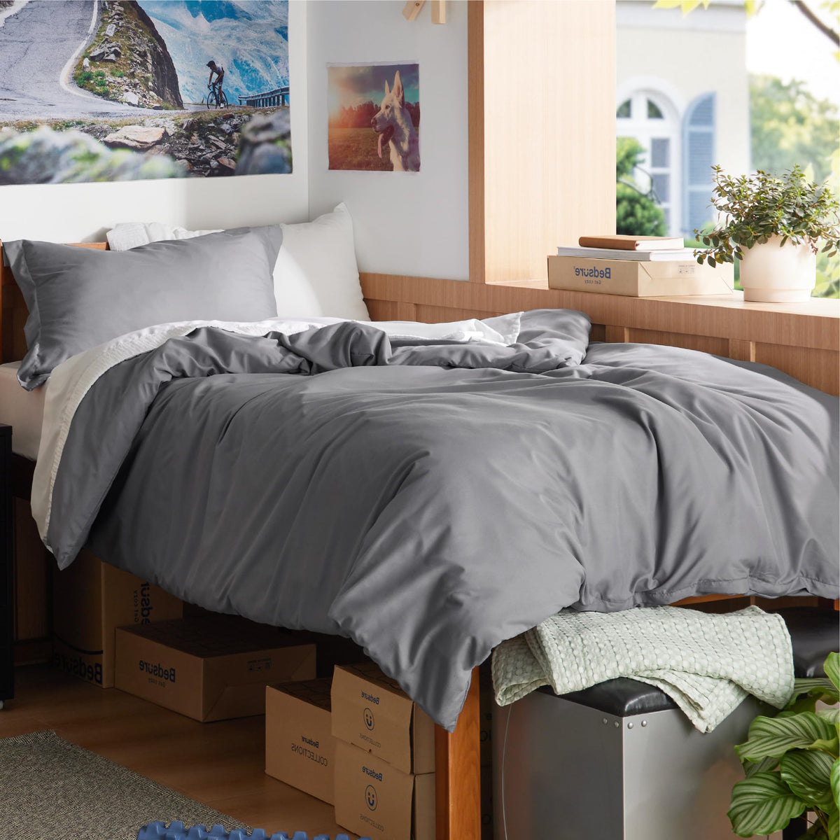 Bedsure Duvet Cover Queen Size, 3Pcs Soft Double Brushed Bedding Set, Linen