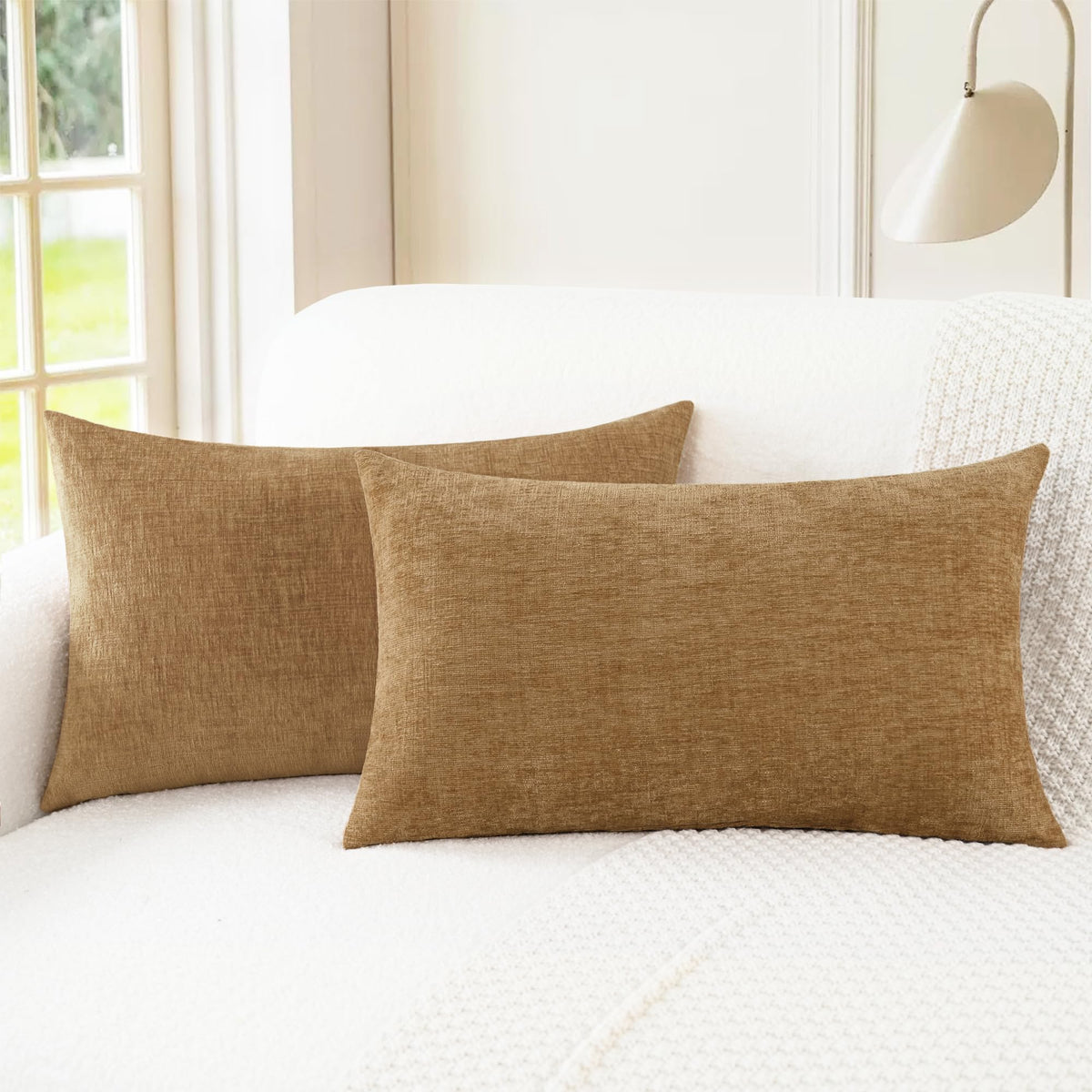 CaliTime Decorative Couch Throw Pillow Covers 18 X 18 Inches Navy Blue