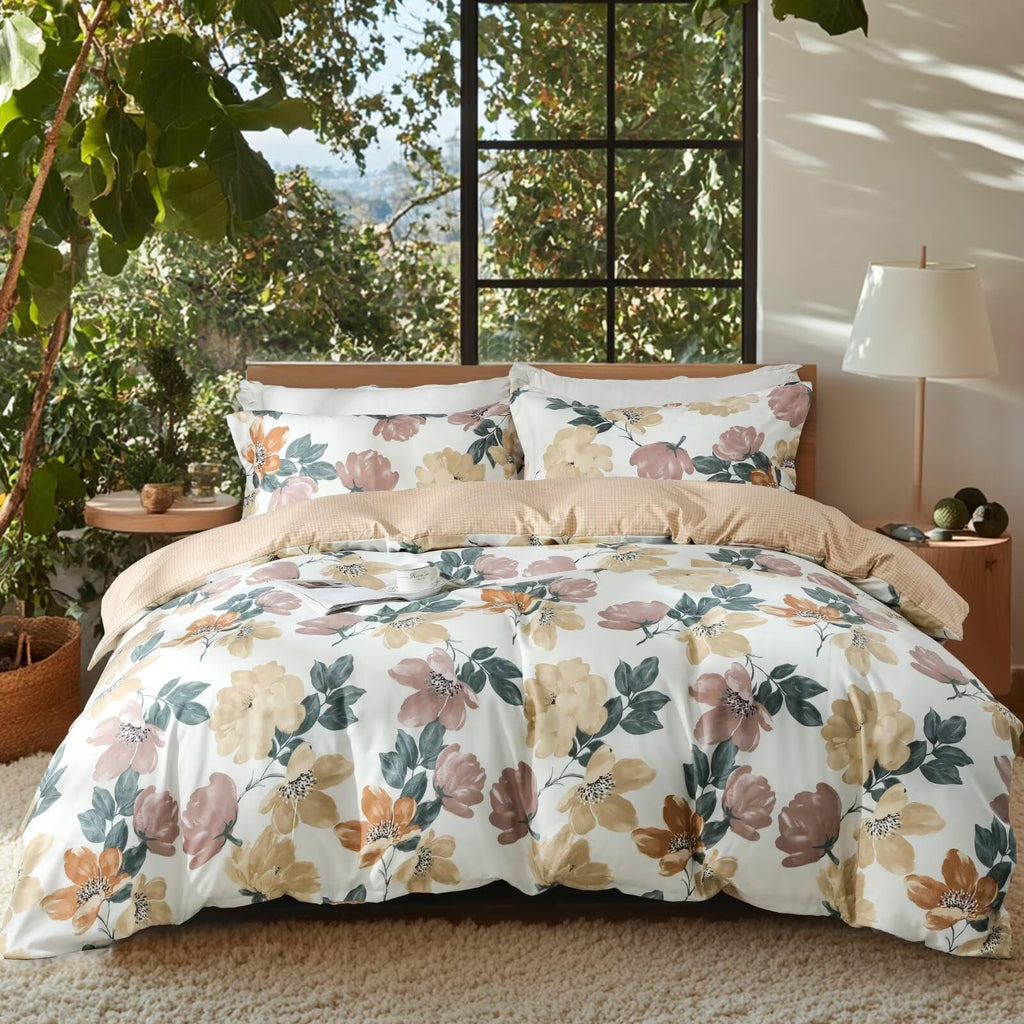OAITE Duvet Cover Set Prewashed Cotton-Like Polyester King