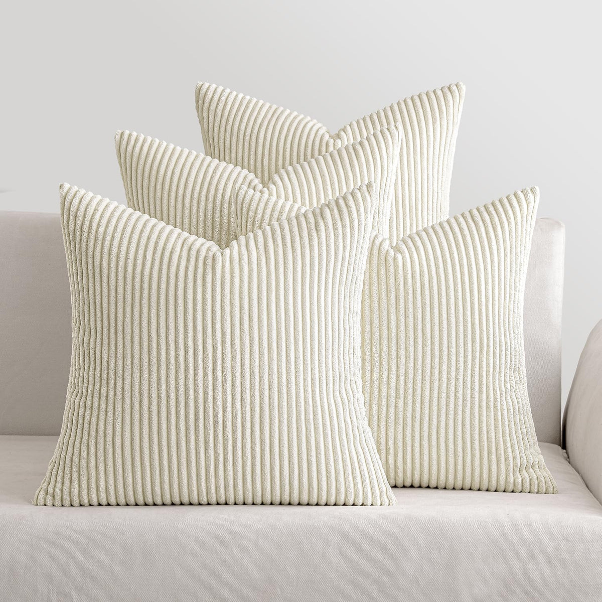 MIULEE Fall Corduroy Decorative Throw Pillow Covers Rust-Olive Green 18x18