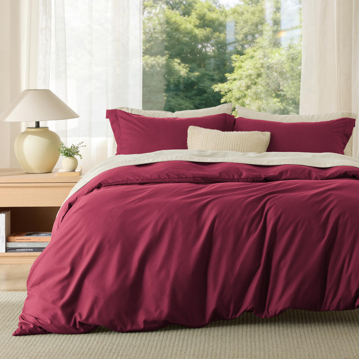 Bedsure Duvet Cover Queen Size, Double Brushed Bedding Set, Olive Green