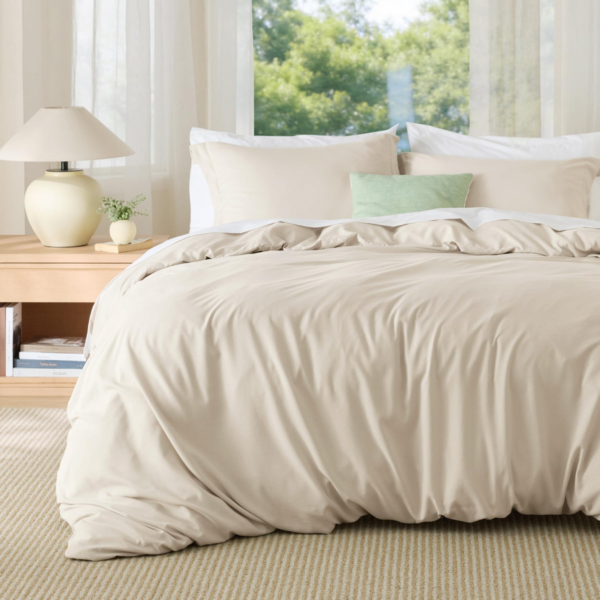 Bedsure Duvet Cover Queen Size, 3Pcs Soft Double Brushed Bedding Set, Linen