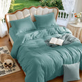 LBRO2M 100% French Linen Duvet Cover Set 3Pcs, Comforter Cover King Size