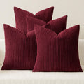 MIULEE Fall Corduroy Decorative Throw Pillow Covers Rust-Olive Green 18x18
