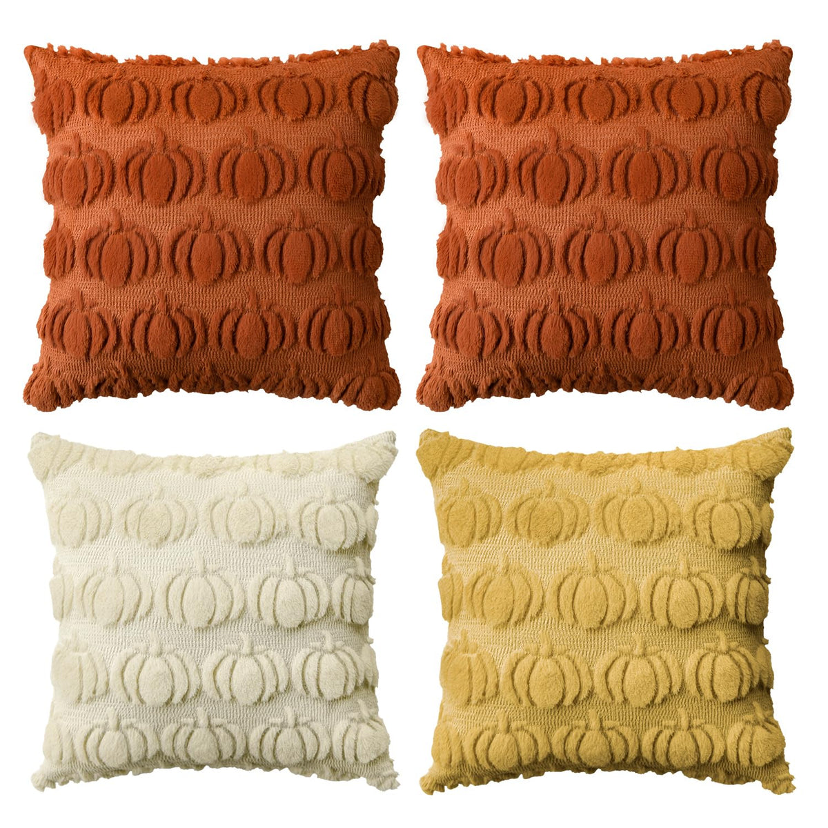 AVOIN colorlife Caramel Fall Pumpkin Throw Pillow Covers 20x20 Inch
