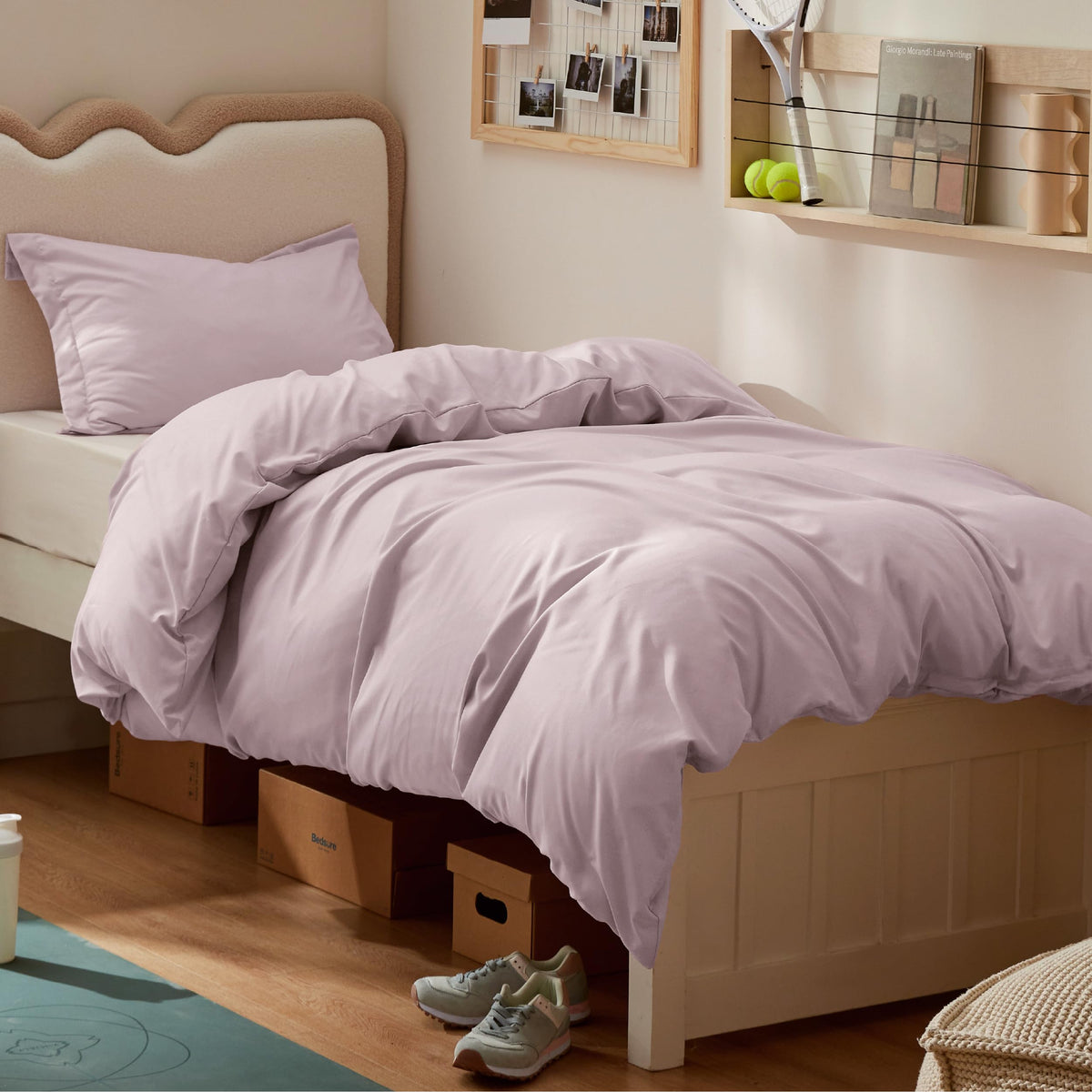 Bedsure Duvet Cover Queen Size, 3Pcs Soft Double Brushed Bedding Set, Linen