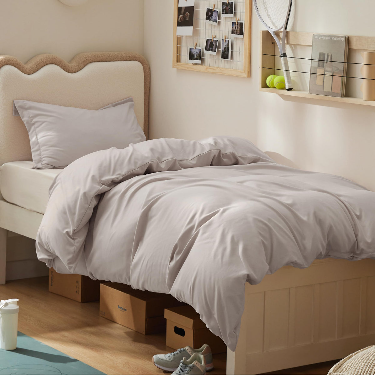 Bedsure White Duvet Cover Queen Size - Soft Double Brushed Bedding Set for Kids & Adults, Zipper Closure, 3 Pieces, Includes 1 Duvet Cover (90"x90") & 2 Pillow Shams, NO Comforter