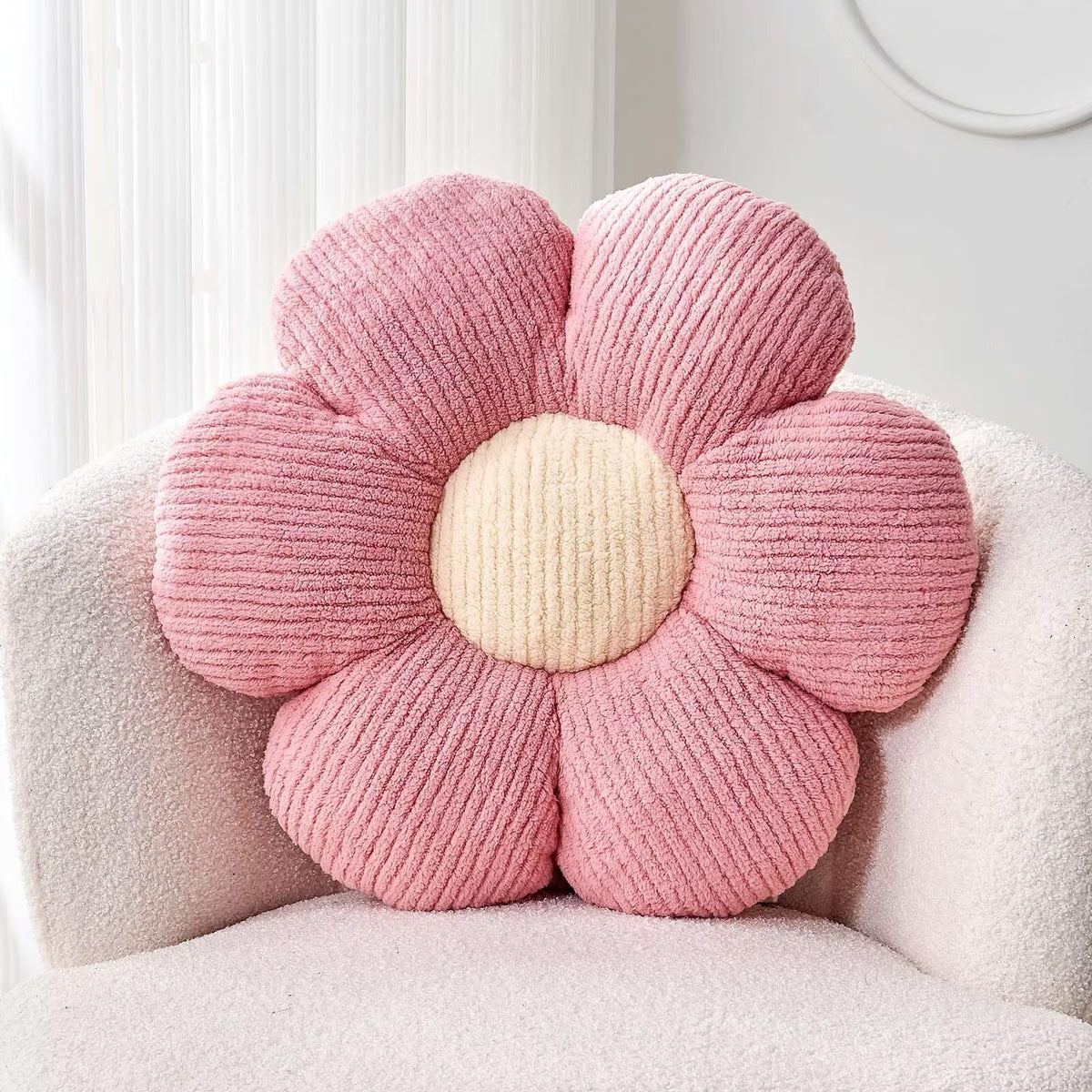 Kcvvcr Flower Throw Pillow, Soft Sage Green 14.9" Shaped Floor Pillow for Home Decor, Cute Aesthetic Plush Decorative Pillows for Bed, Sofa, Couch