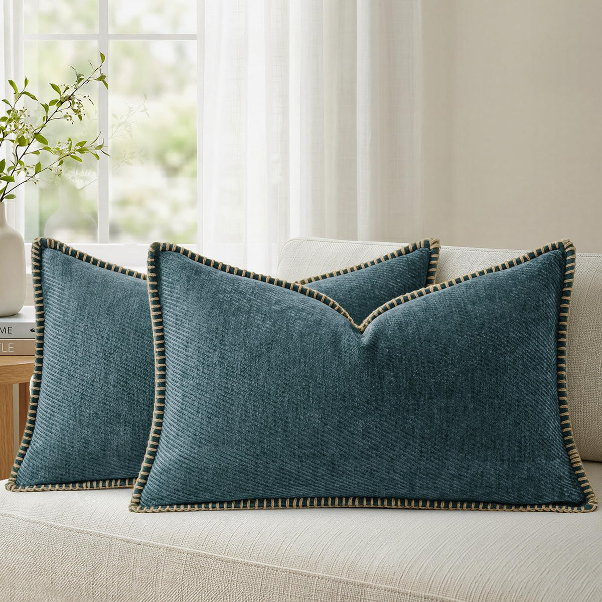 a moment Fall Decorative Throw Pillow Covers Pack of 2,12x20 Inch Rust