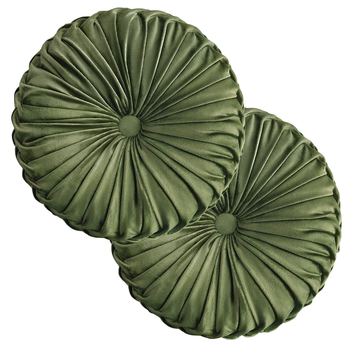 Teieas Round Pillows Velvet Pleated Circle Pillow Floor Pillows Burgundy