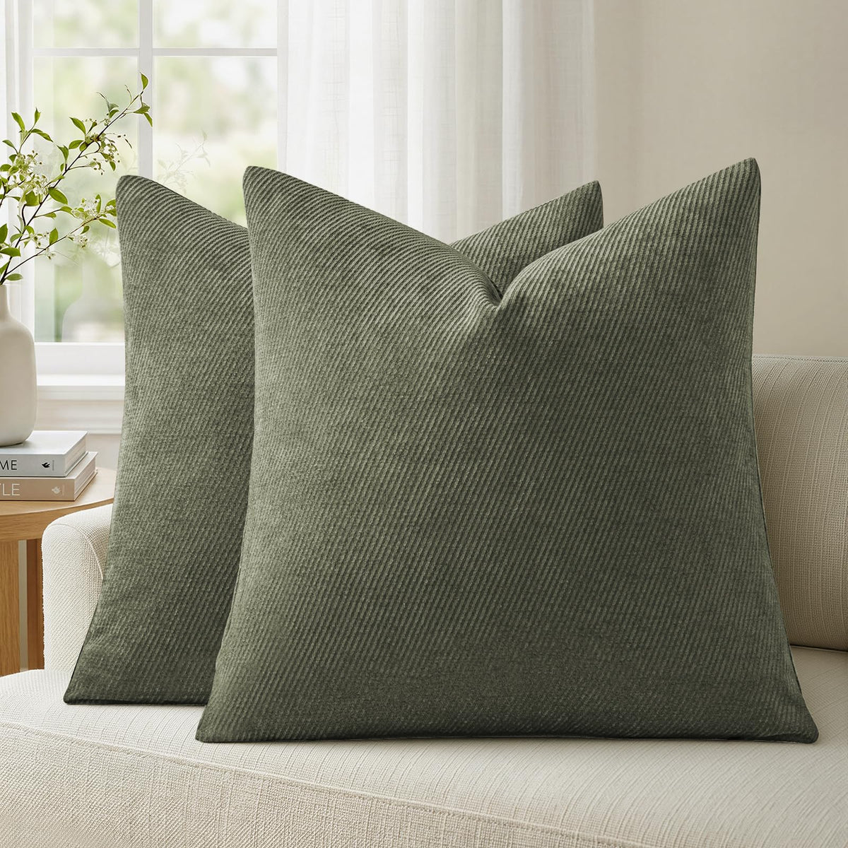 a moment Fall Decorative Throw Pillow Covers Pack of 2,12x20 Inch Rust