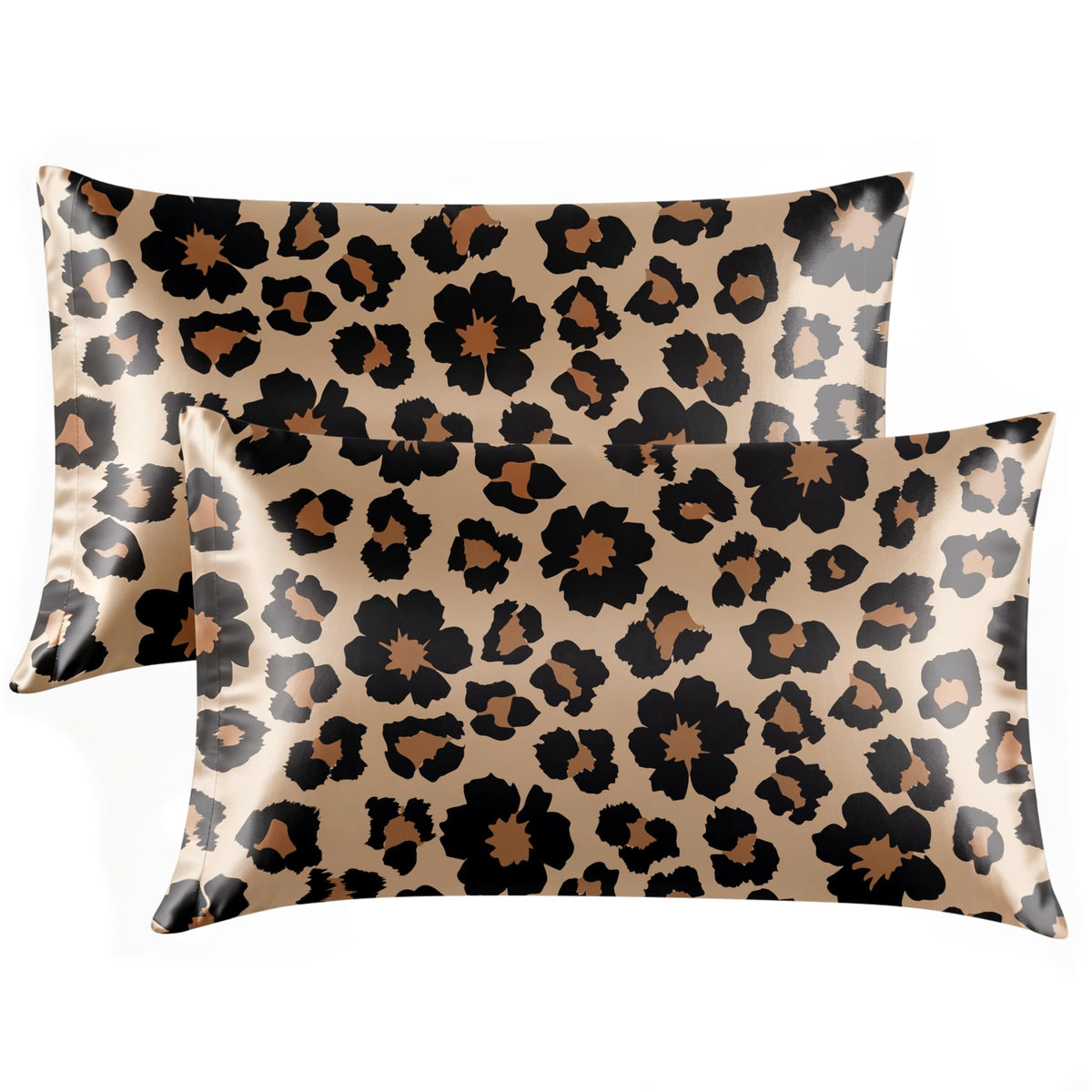 EXQ Home Satin Pillowcase for Hair and Skin Queen - Printed Black Sun