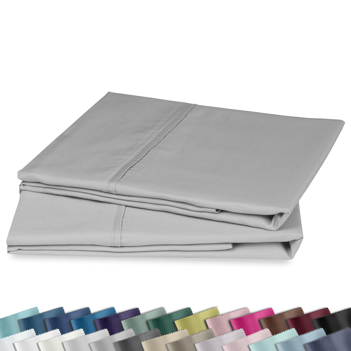 California Design Den 2-Pack Pillow Cases Standard Size, 100% Cotton Sateen