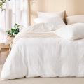Cream Duvet Cover Queen Size 100% Sandwashed Cotton