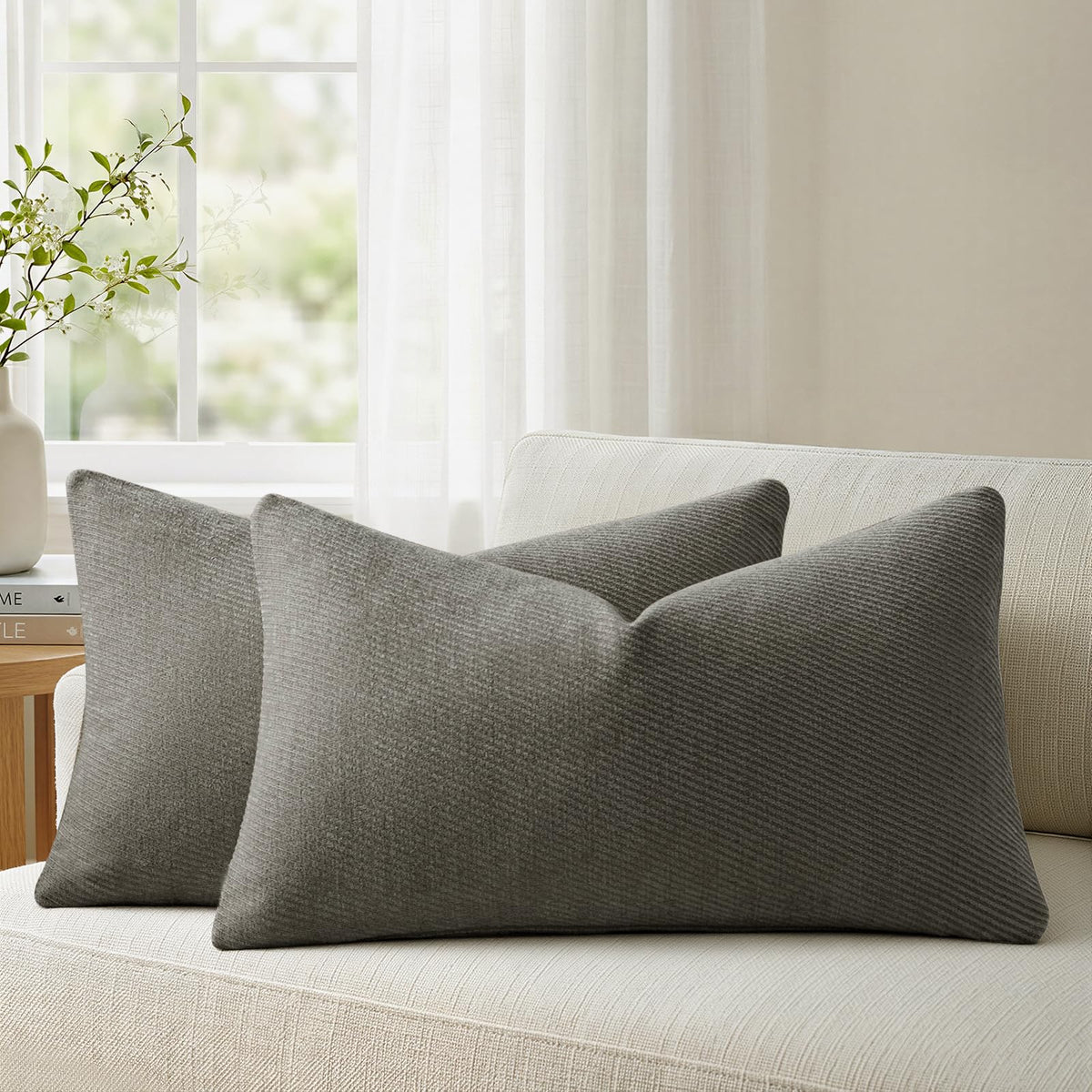 a moment Fall Decorative Throw Pillow Covers Pack of 2,12x20 Inch Rust
