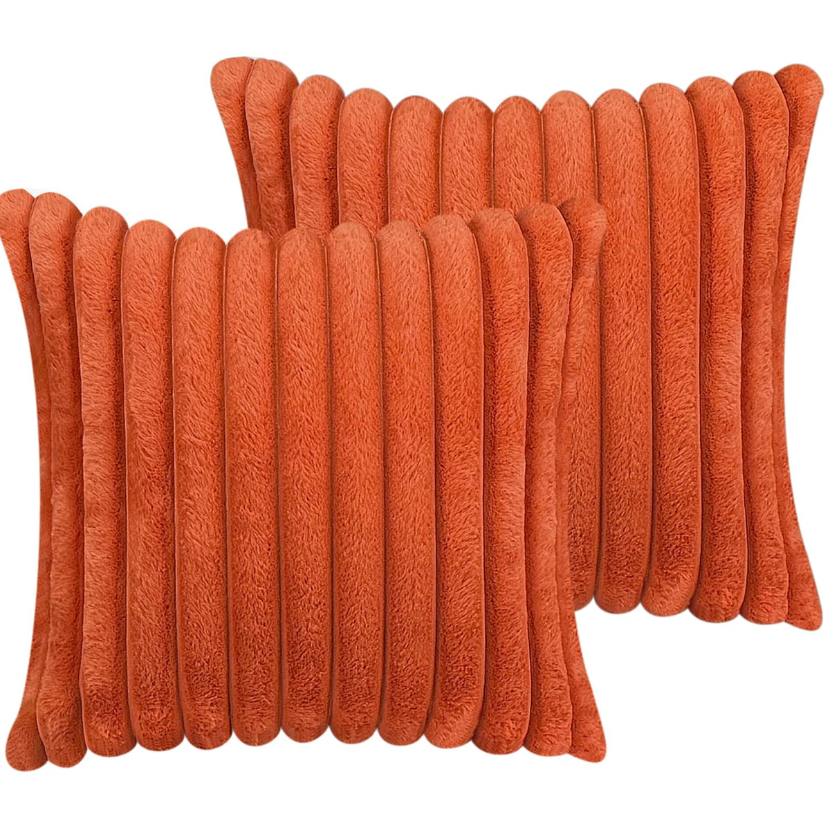 COTEY 18x18 Decorative Faux Fur Throw Pillow Covers Set of 2- Pink