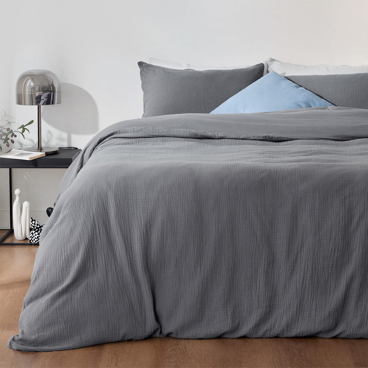 Cream Duvet Cover Queen Size 100% Sandwashed Cotton