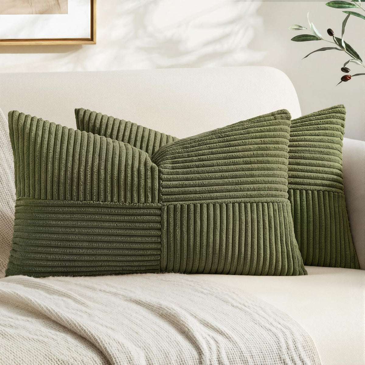 MIULEE Black Decorative Throw Pillow Covers for Couch 18x18 Inch