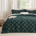 Bedsure Boho Duvet Cover Queen, Tufted Embroidery, 3-Piece, Beige