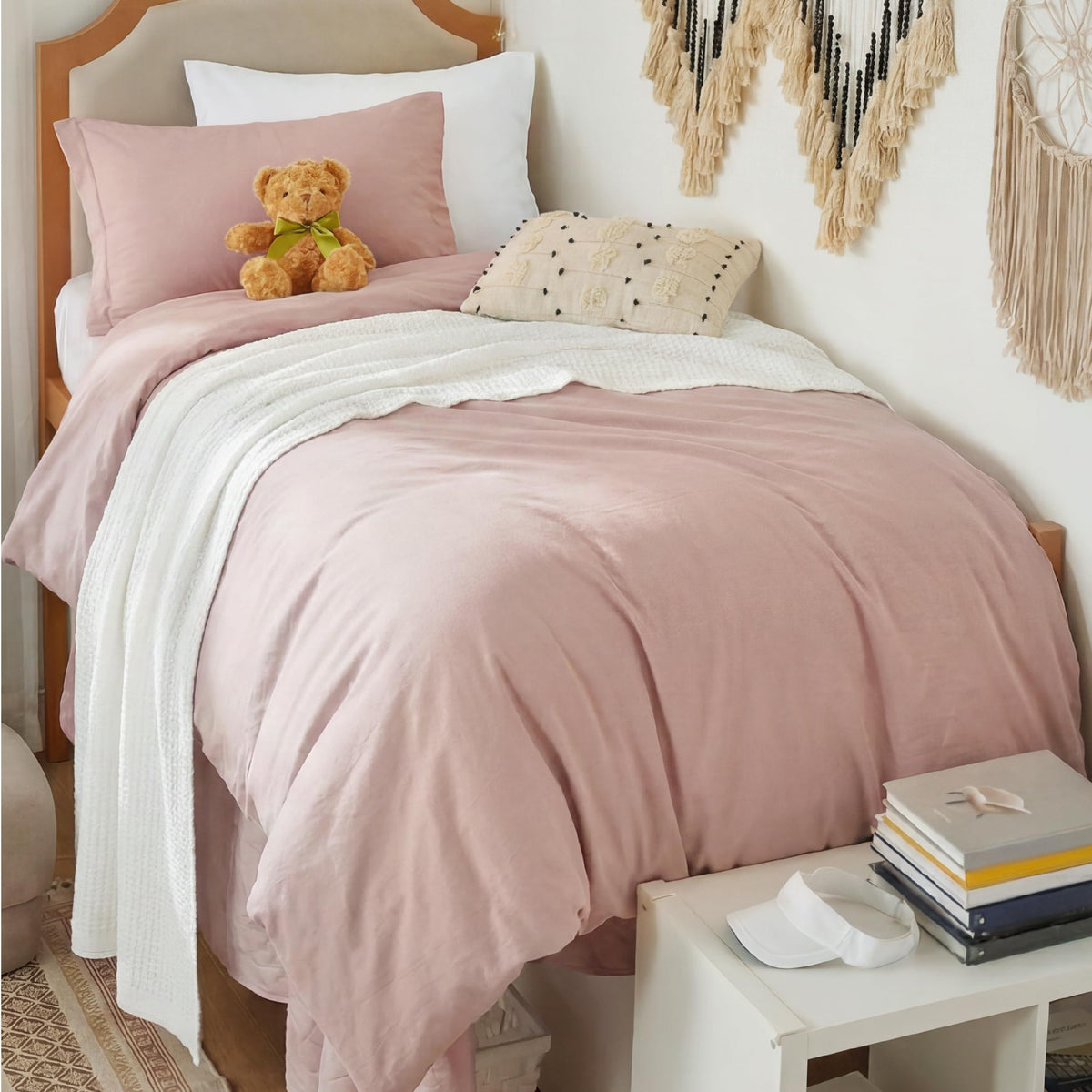 Bedsure Prewashed Duvet Cover Queen, Cotton-Like Bedding Set, Olive Green