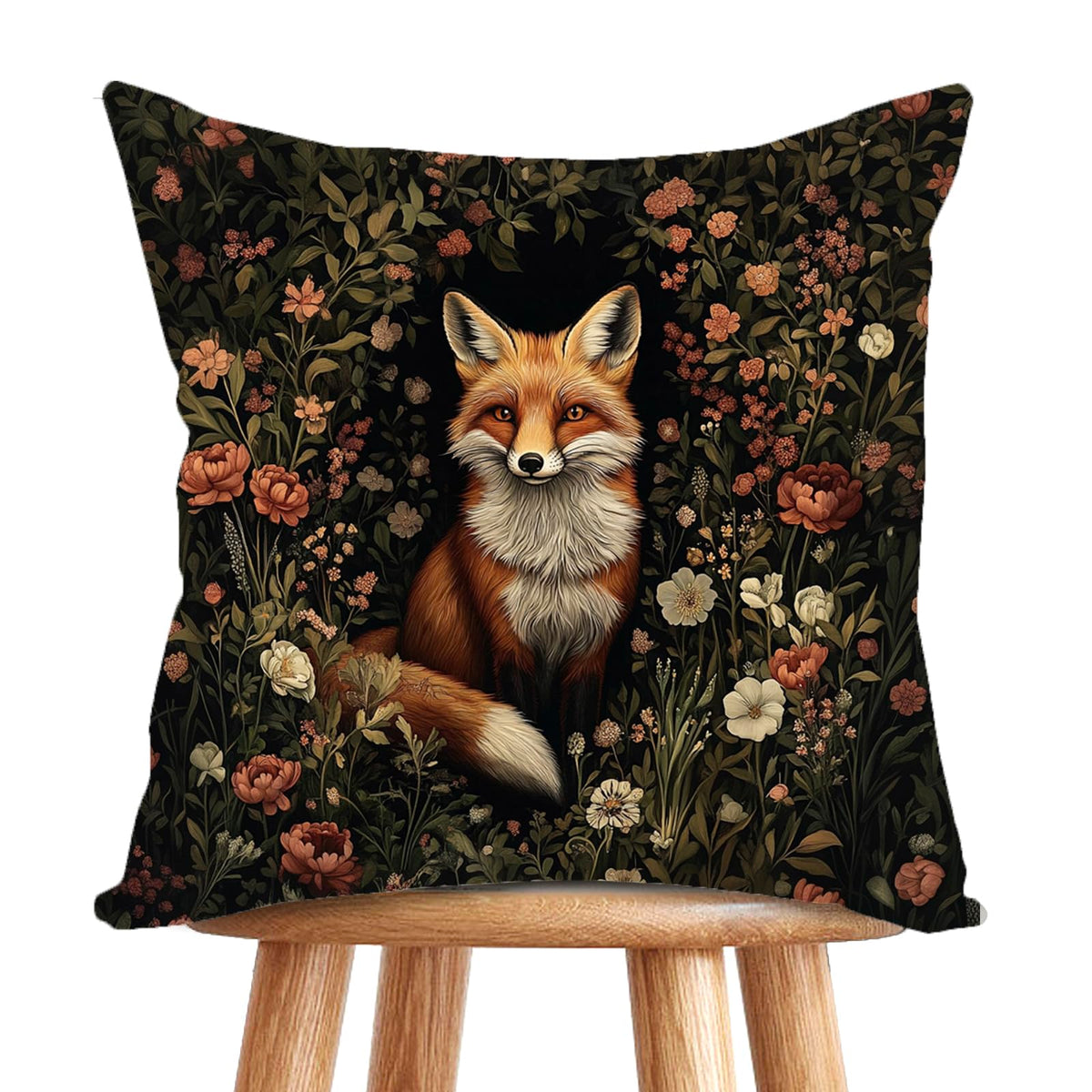 YOU FOUND ME William Morris Abstract Vintage Floral Velvet Design Throw Pillow Covers Home Decor, Retro Art Decor Pillowcase Cushion Cover for Bed Sofa Living Room, Square 18x18inch (Beige-Floral)