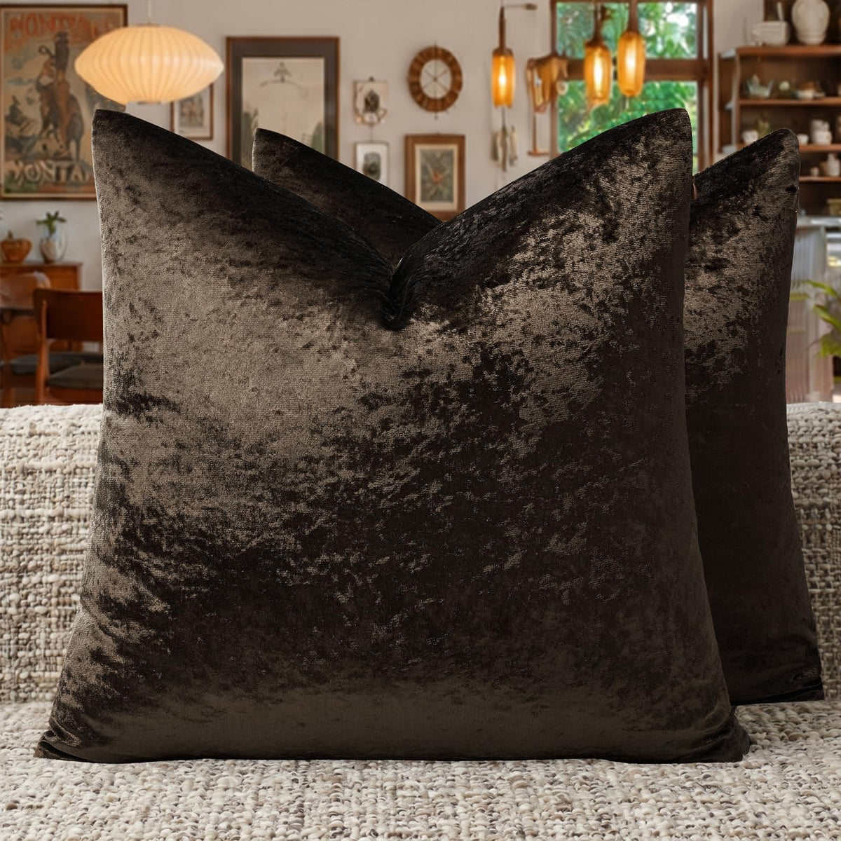 GIGIZAZA Hot Pink Velvet Pillow Covers 18x18 Decorative Pillows Pack of 2