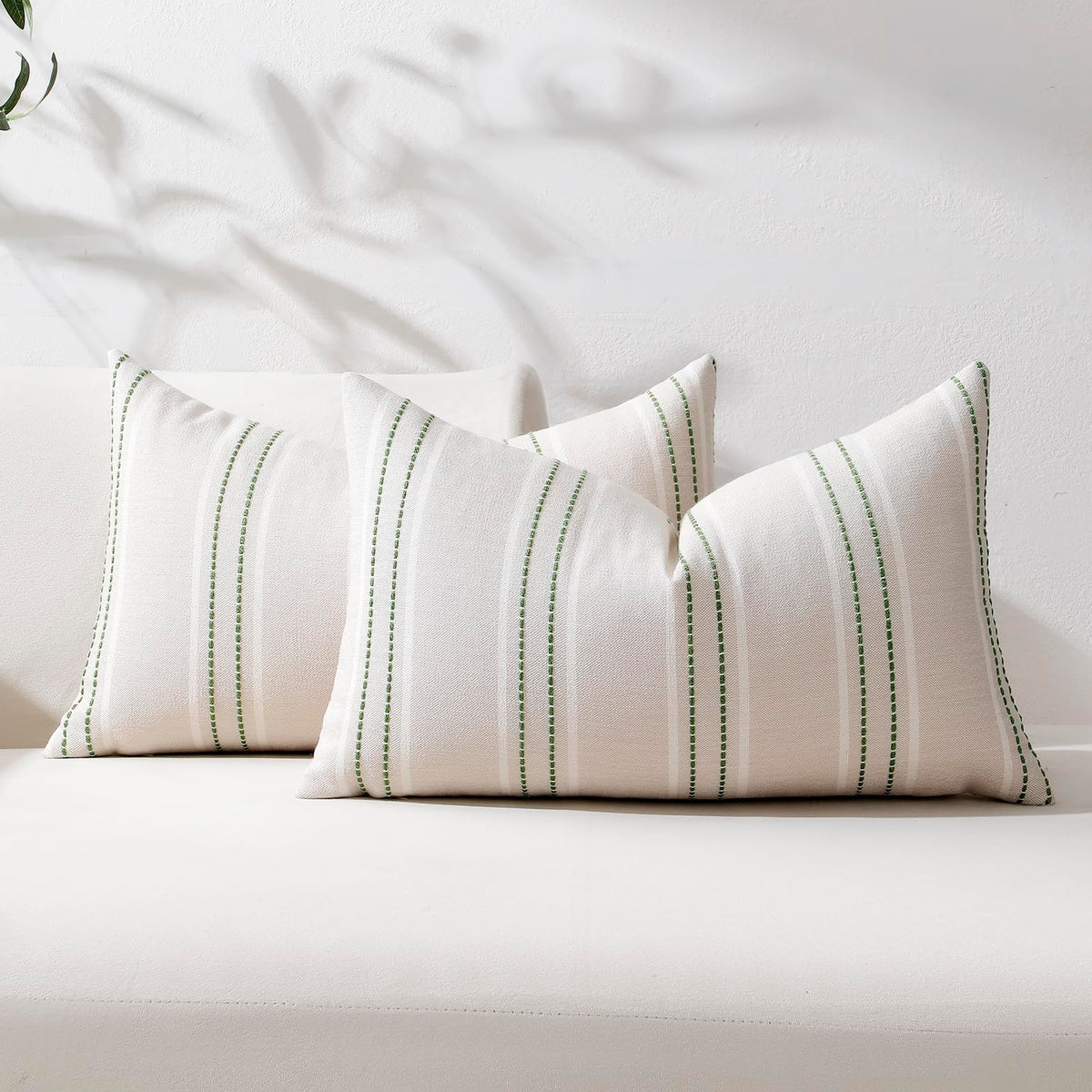 Hckot Navy Blue Throw Pillow Covers 20x20 Set of 2 Striped Pillow Covers