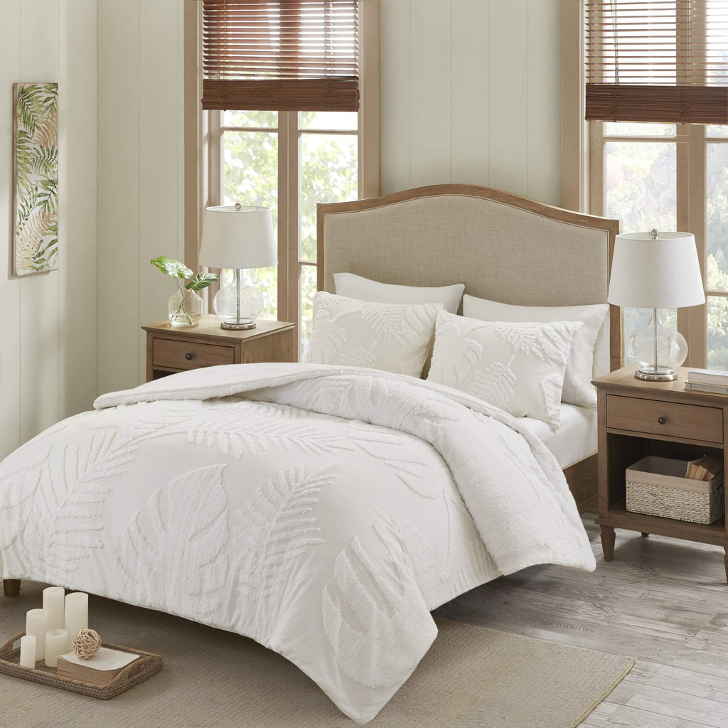 Madison Park Tufted Chenille Cotton Duvet Cover Set, 3PC King/Cal King