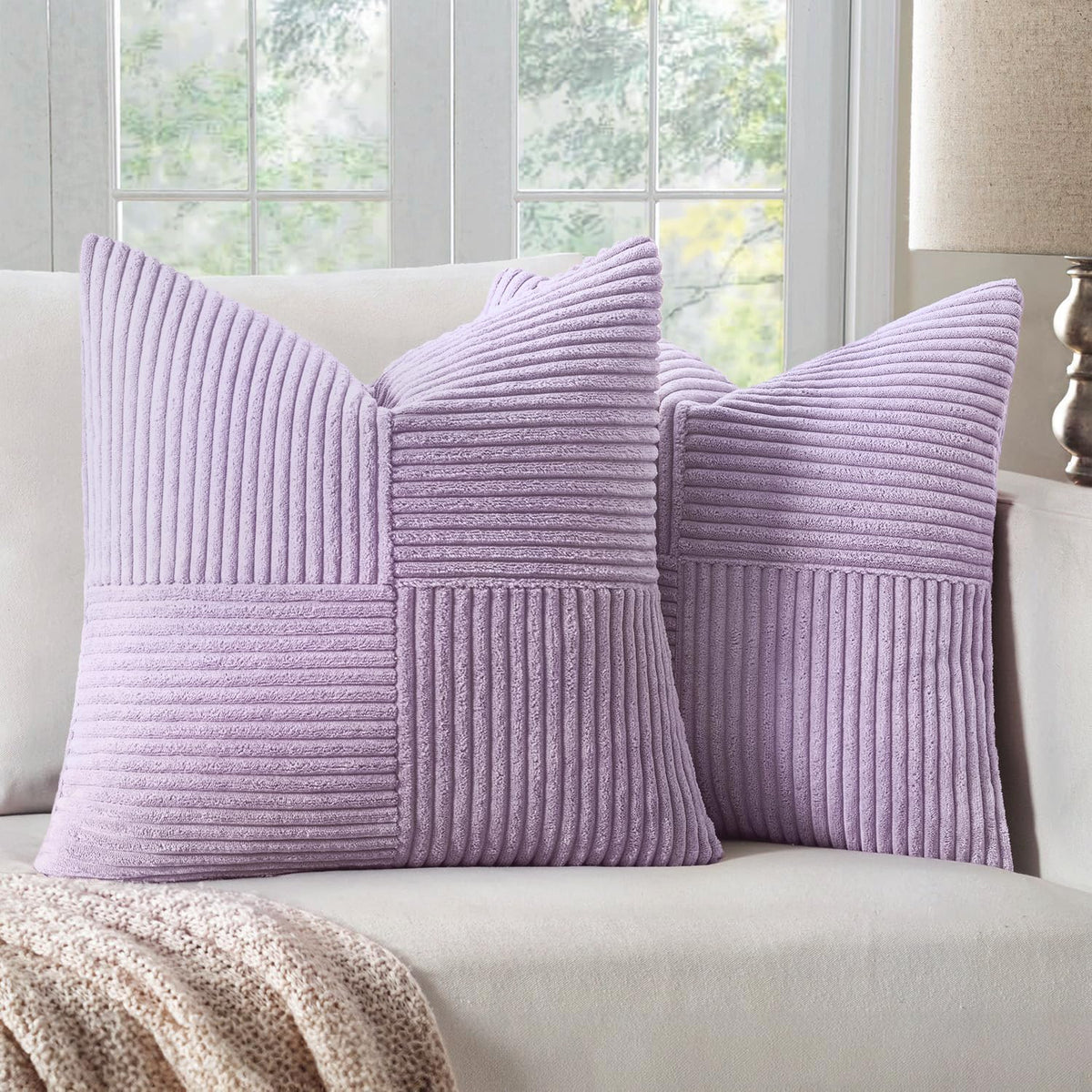 MIULEE Black Decorative Throw Pillow Covers for Couch 18x18 Inch