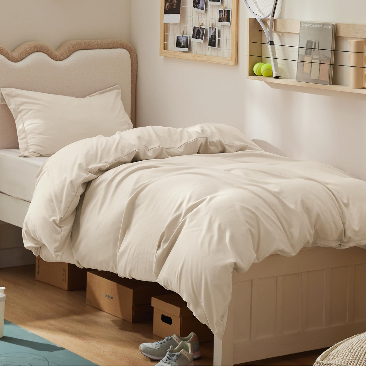 Bedsure Duvet Cover Queen Size, 3Pcs Soft Double Brushed Bedding Set, Linen