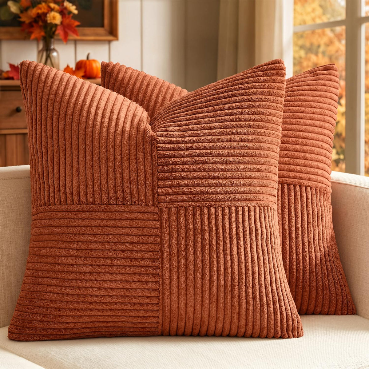 MIULEE Black Decorative Throw Pillow Covers for Couch 18x18 Inch