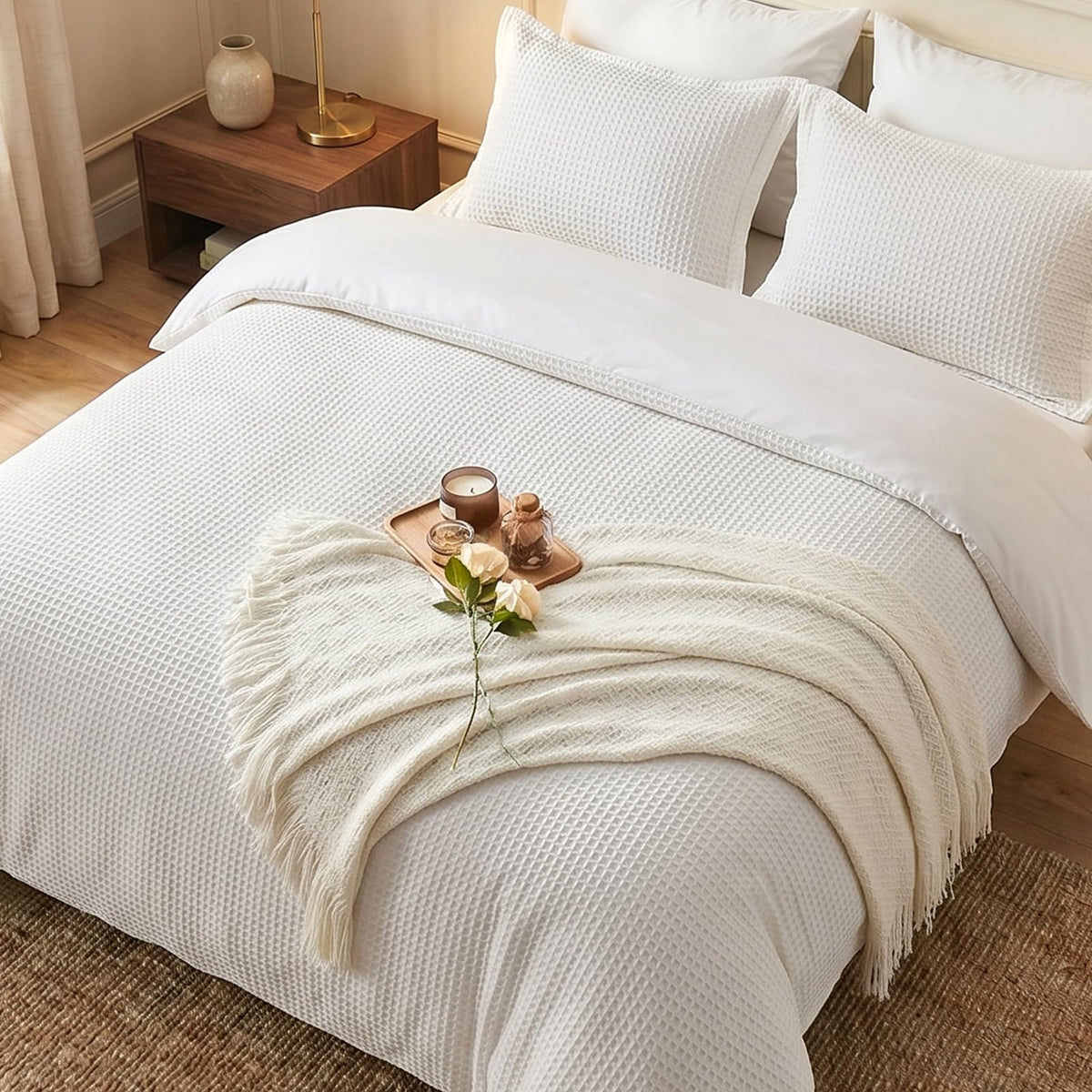 100% Cotton King Size Duvet Cover Set with 2 Pillow Shams, Black