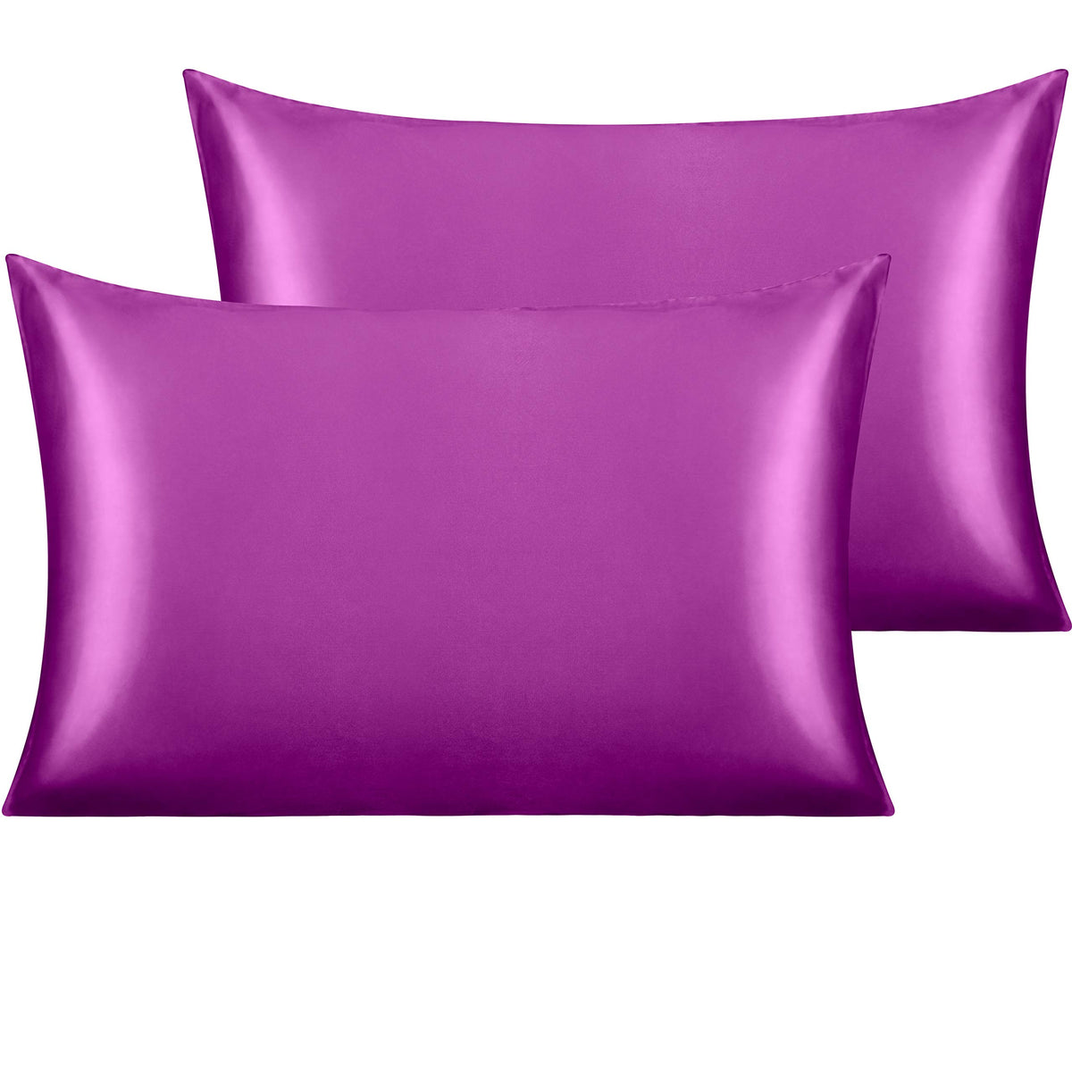 NTBAY Standard Satin Pillowcases, Set of 2, Black