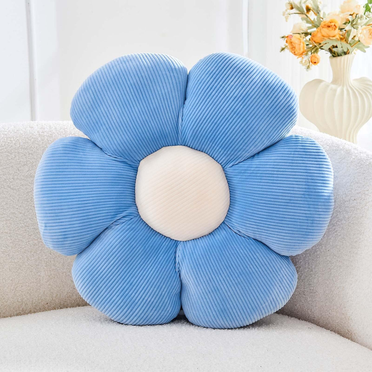 Kcvvcr Flower Throw Pillow, Soft Sage Green 14.9" Shaped Floor Pillow for Home Decor, Cute Aesthetic Plush Decorative Pillows for Bed, Sofa, Couch
