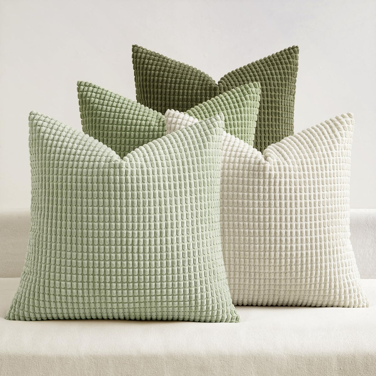 MIULEE Decorative Throw Pillow Covers 18x18 Inch Set of 4 Coastal Blue
