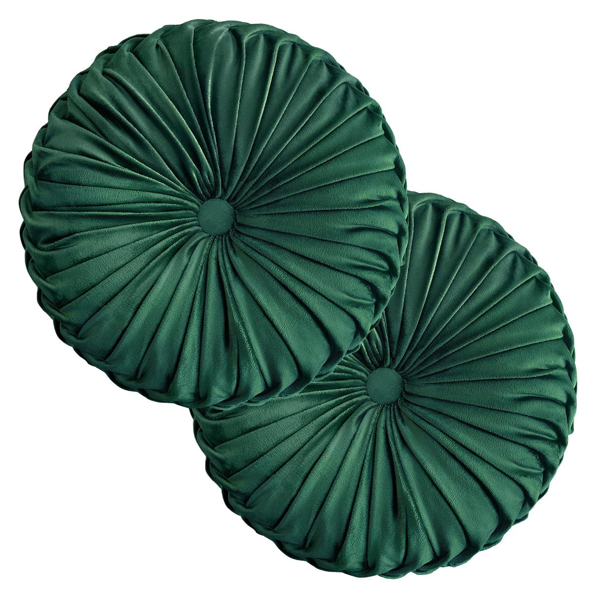 Teieas Round Pillows Velvet Pleated Circle Pillow Floor Pillows Burgundy