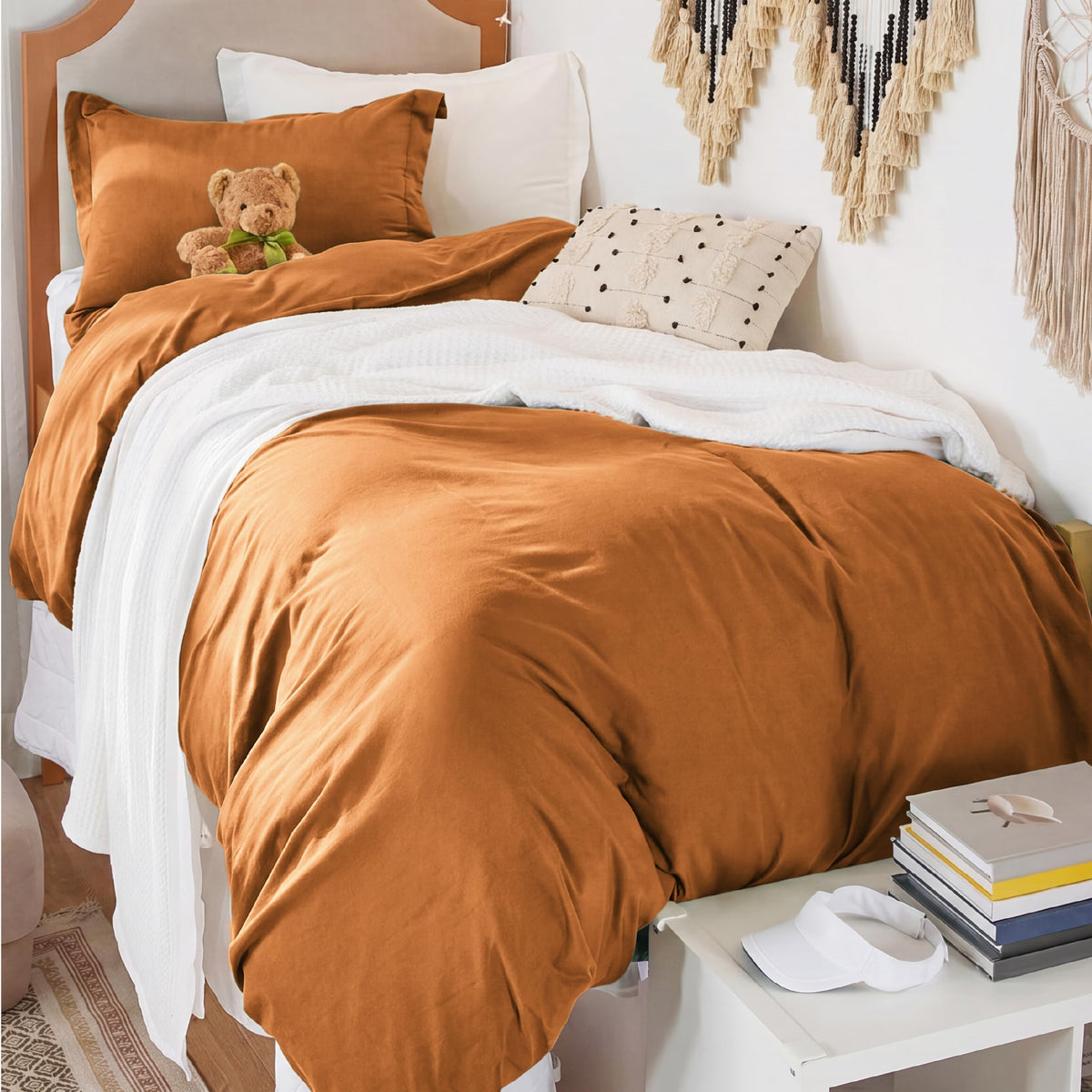 Bedsure Prewashed Duvet Cover King, Cotton-Like Soft Bedding Set, White