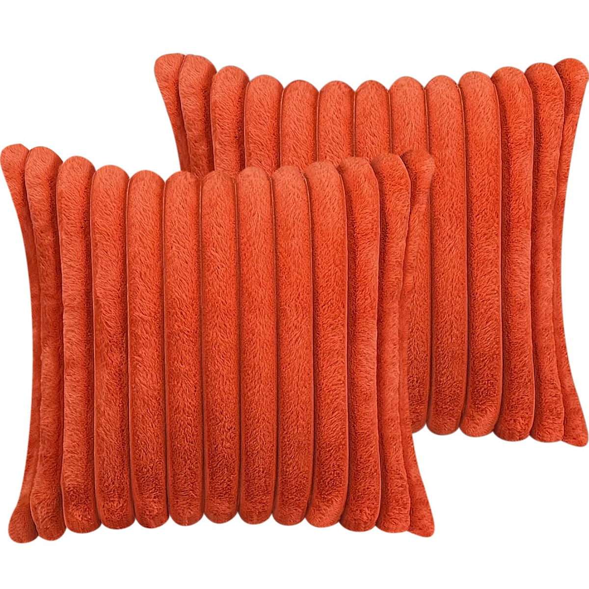 COTEY 18x18 Decorative Faux Fur Throw Pillow Covers Set of 2- Pink