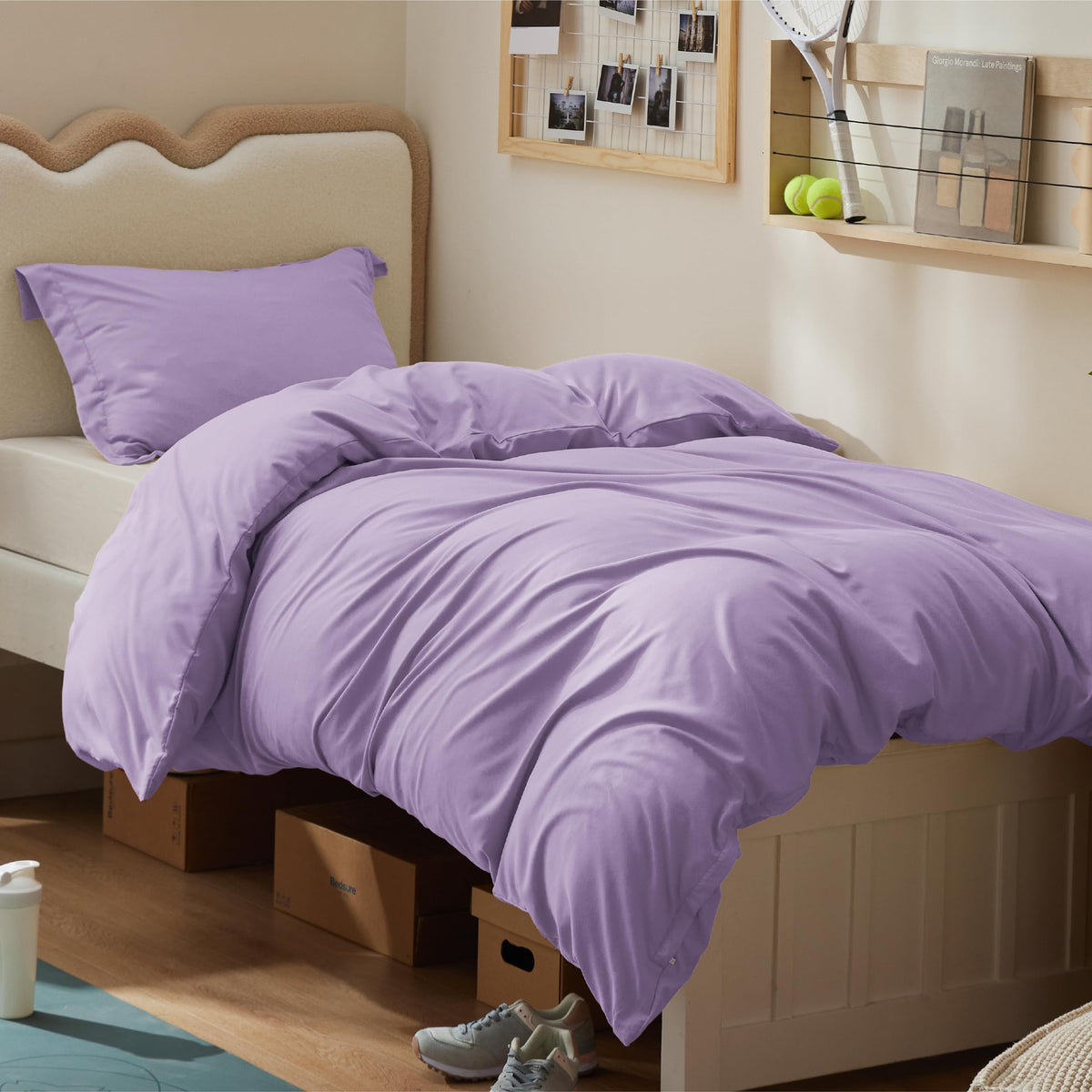 Bedsure Duvet Cover Full Size - Soft Double Brushed Bedding Set for Kids & Adults, Zipper Closure, 3 Pieces, Includes 1 Duvet Cover (80"x90") & 2 Pillow Shams, NO Comforter, White