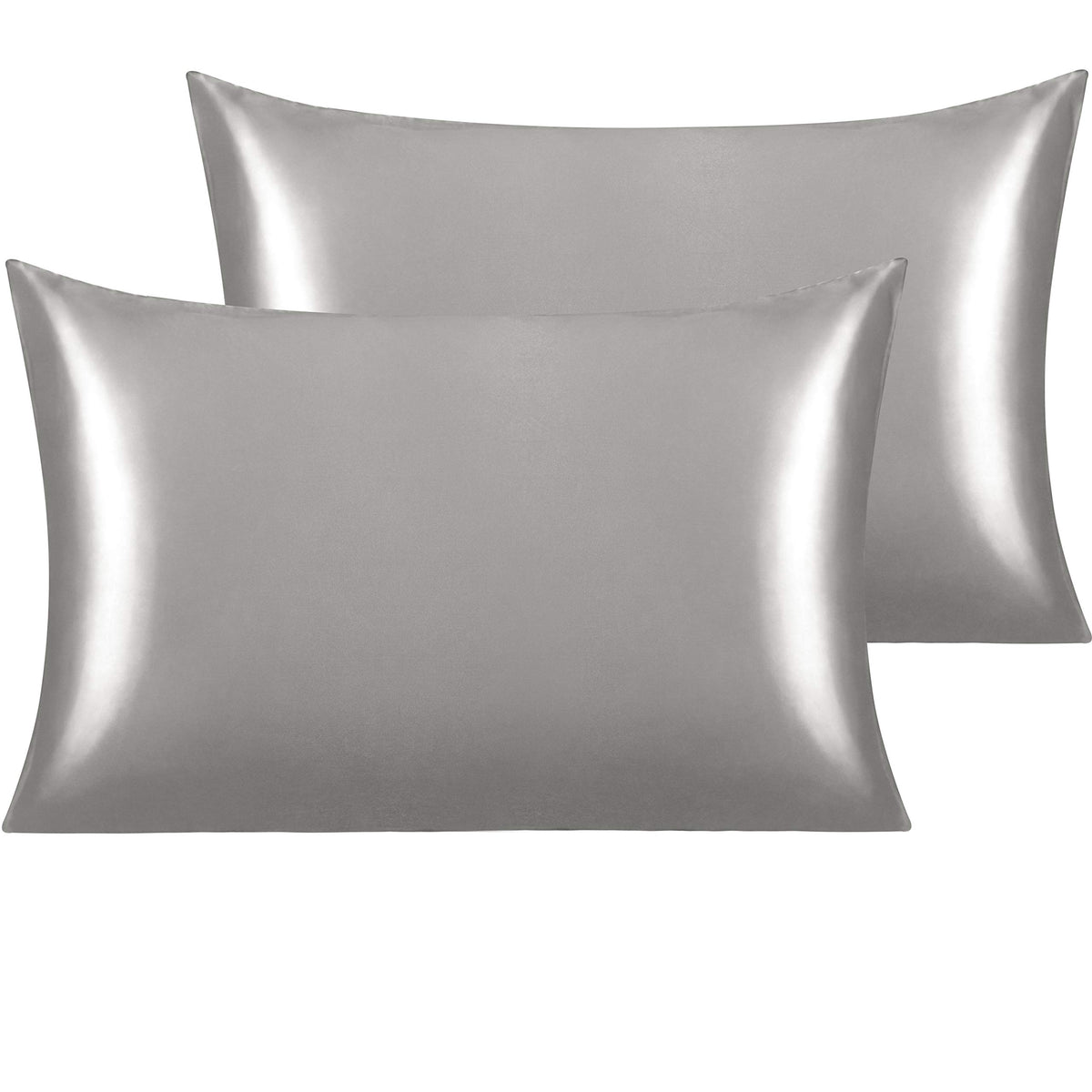 NTBAY Standard Satin Pillowcases, Set of 2, Black