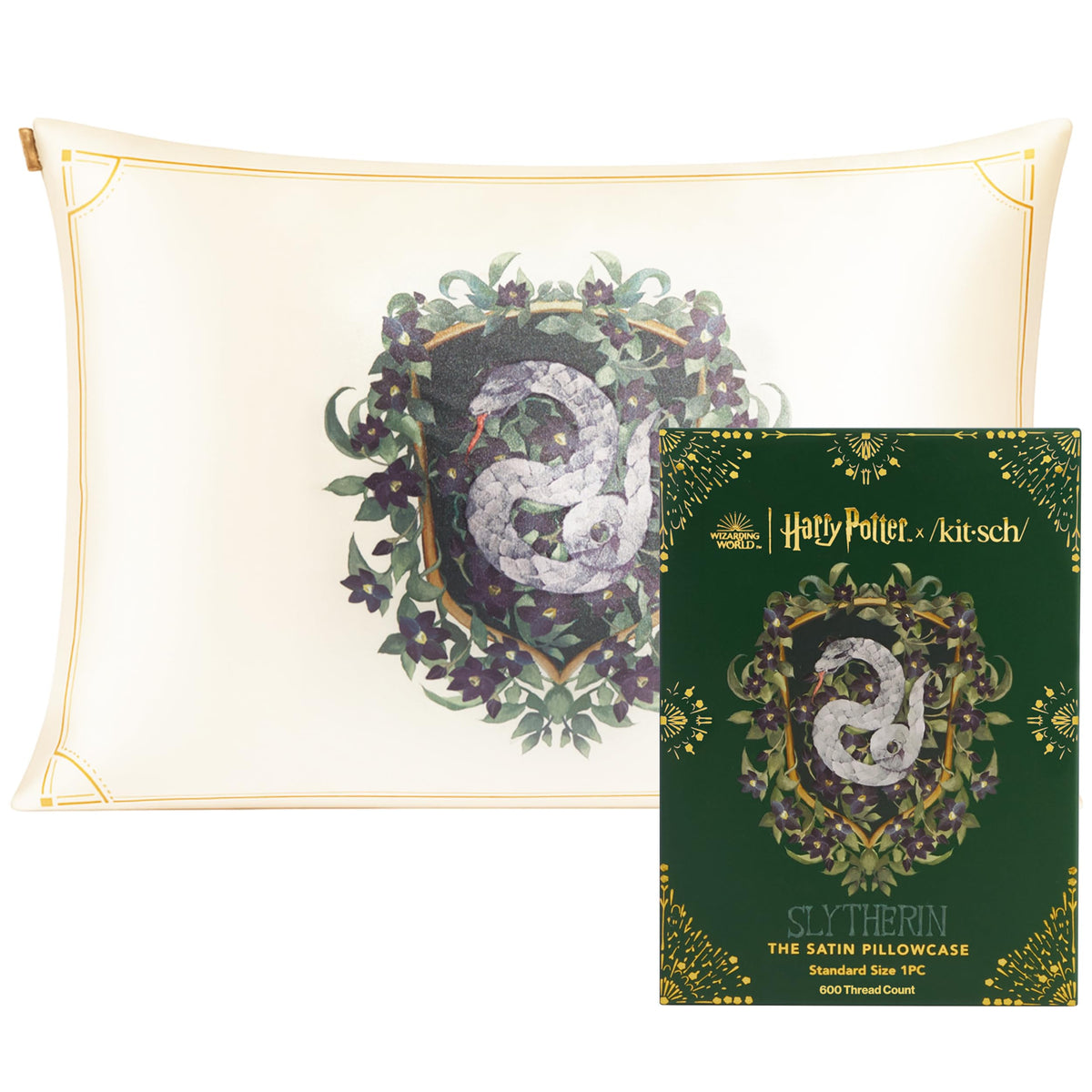 Bridgerton x Kitsch Satin Pillowcase W/Zipper - Size 19x26, Wisteria