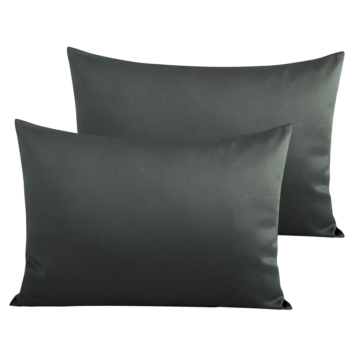NTBAY Queen Egyptian Cotton Sateen Pillowcases, Set of 2, Navy Blue
