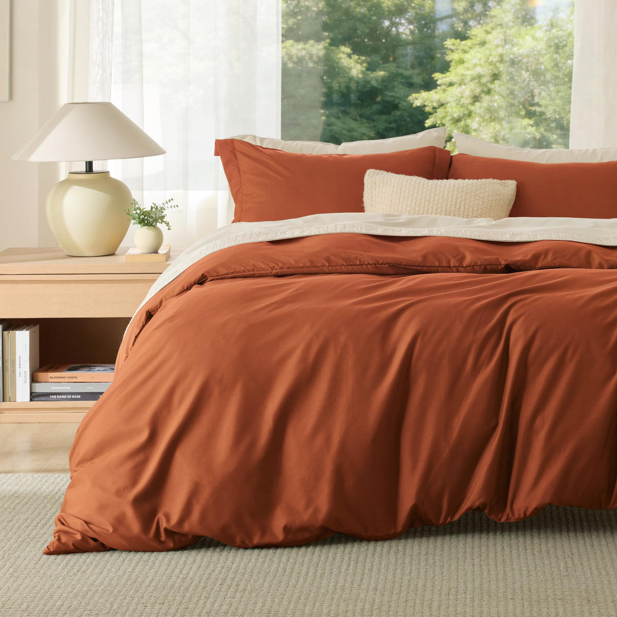 Bedsure Duvet Cover Queen Size, 3Pcs Soft Double Brushed Bedding Set, Linen