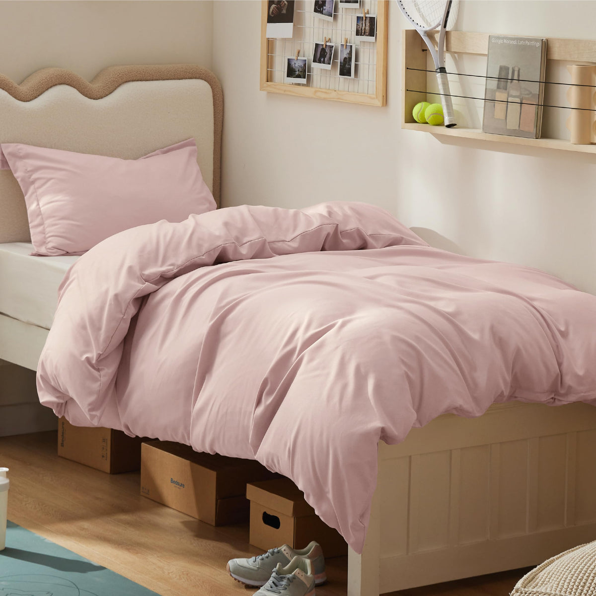 Bedsure Duvet Cover Queen Size, 3Pcs Soft Double Brushed Bedding Set, Linen