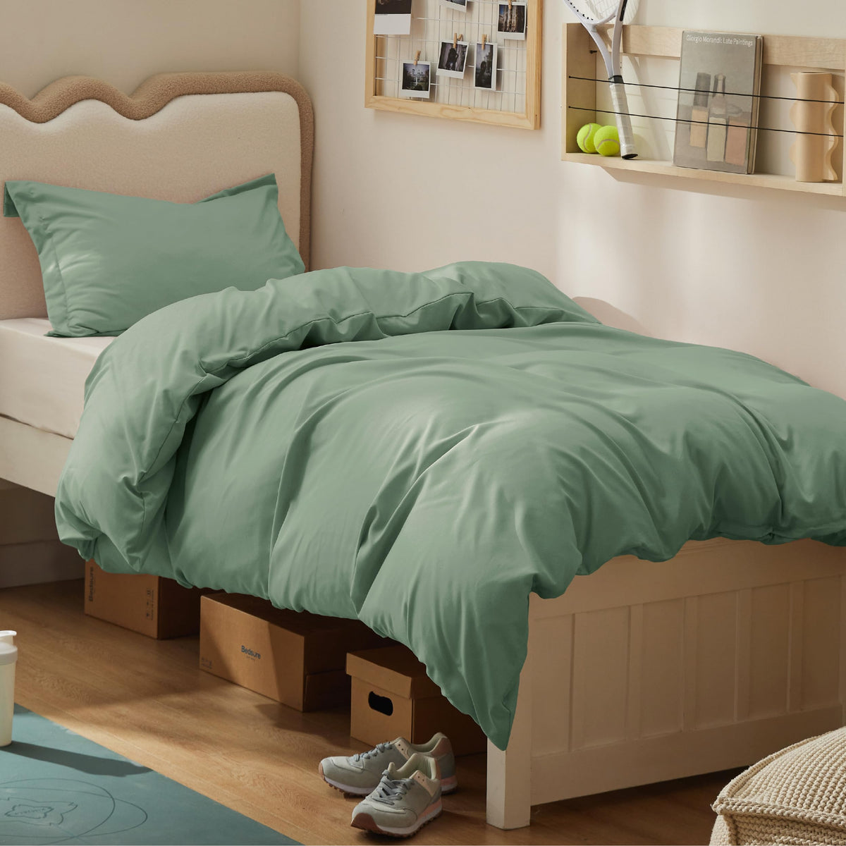 Bedsure Duvet Cover Queen Size, 3Pcs Soft Double Brushed Bedding Set, Linen