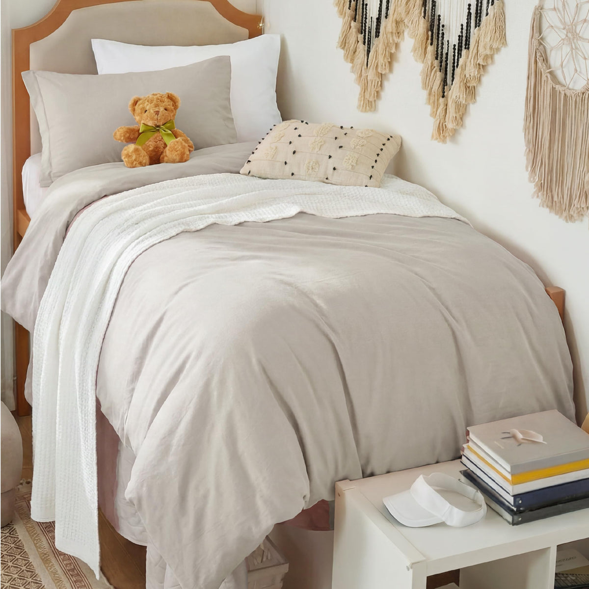 Bedsure Prewashed Duvet Cover Queen, Cotton-Like Soft Bedding Set, Linen