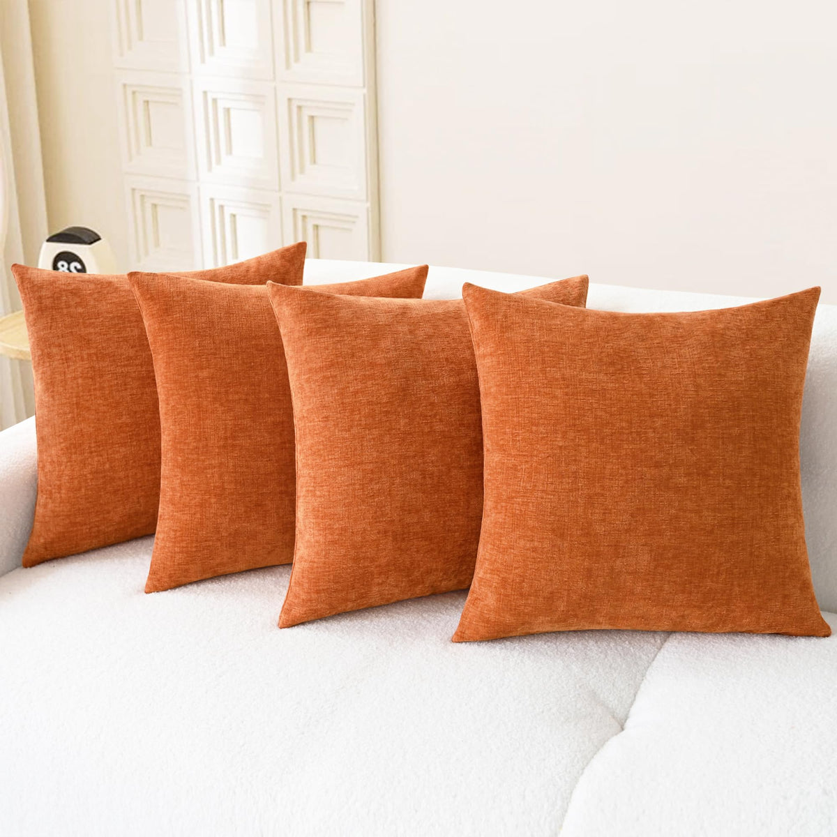 CaliTime Decorative Couch Throw Pillow Covers 18 X 18 Inches Navy Blue