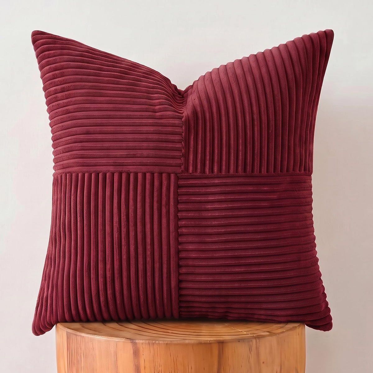 Fancy Homi Blush Pink Lumbar Decorative Throw Pillow Covers 12x20 Inch for Living Room Couch Bed, Rustic Farmhouse Boho Home Decor, Soft Striped Corduroy Rectangle Accent Cushion Case 30x50 cm