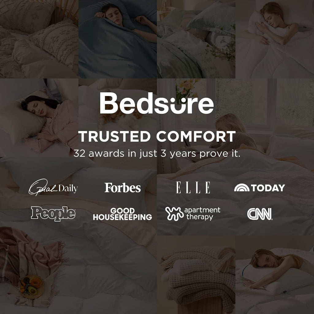 Bedsure Prewashed Duvet Cover Queen, Cotton-Like Soft Bedding Set, Beige