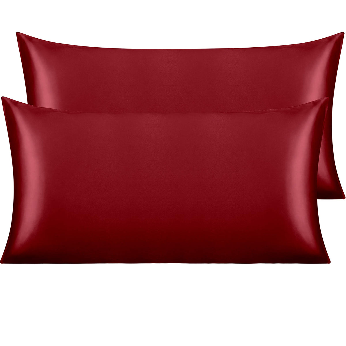 NTBAY Standard Satin Pillowcases, Set of 2, Black